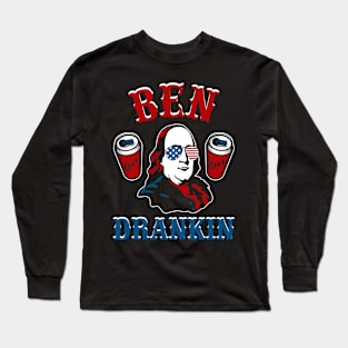 Ben Drankin Fourth of July President Long Sleeve T-Shirt